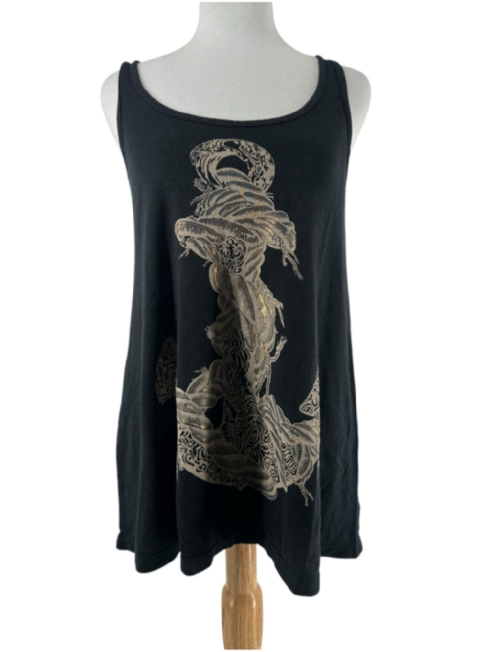 Lauren Moshi Anchor Graphic Tank Top y2k flowy knot 2000's size sm